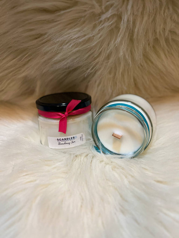 SQUAT JAR WITH WOOD WICK