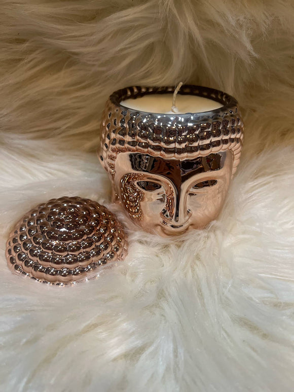 Rose Gold Buddha Head Candles