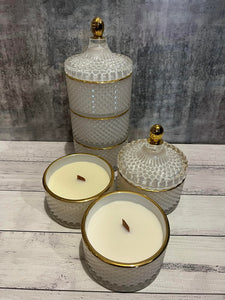 WHITE TRIPLE DECOR CANDLE STACK
