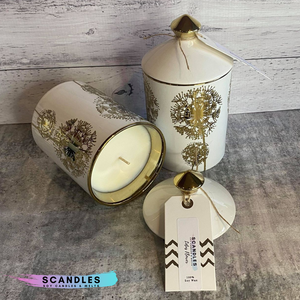 White & Gold Dandelion Canister Candle