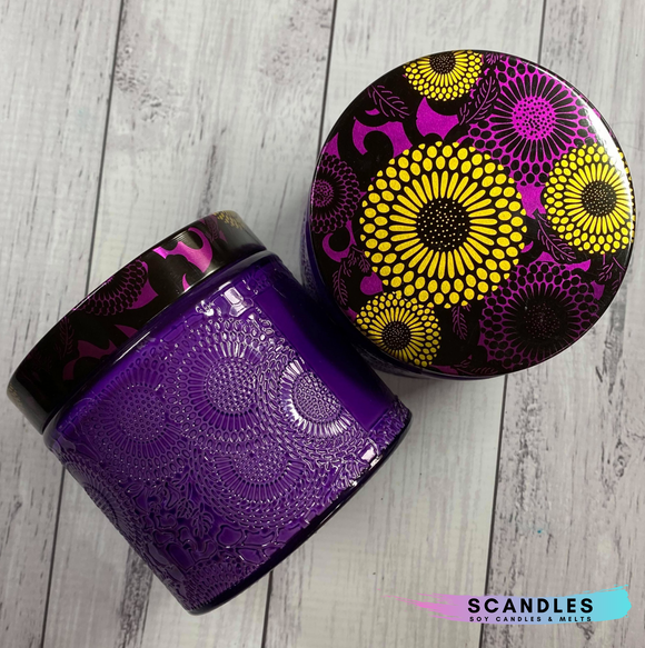 Purple Embossed Jars with lid