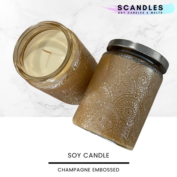Champagne Embossed Candle